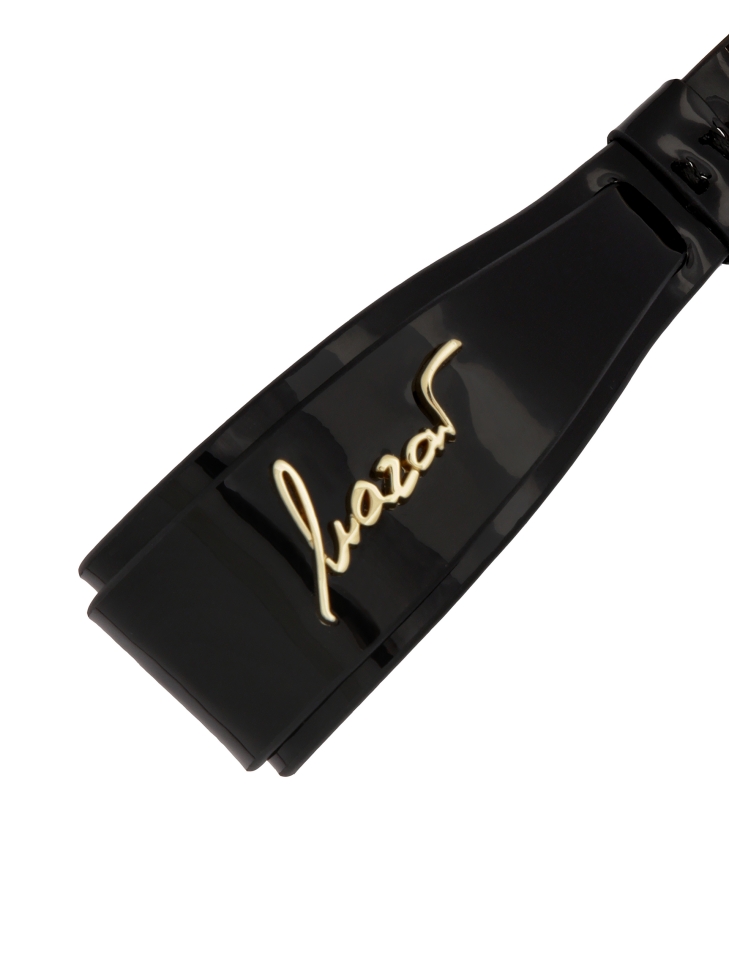 Fekete kulcstartó logókkal díszített bőrszíjjal LAINEY