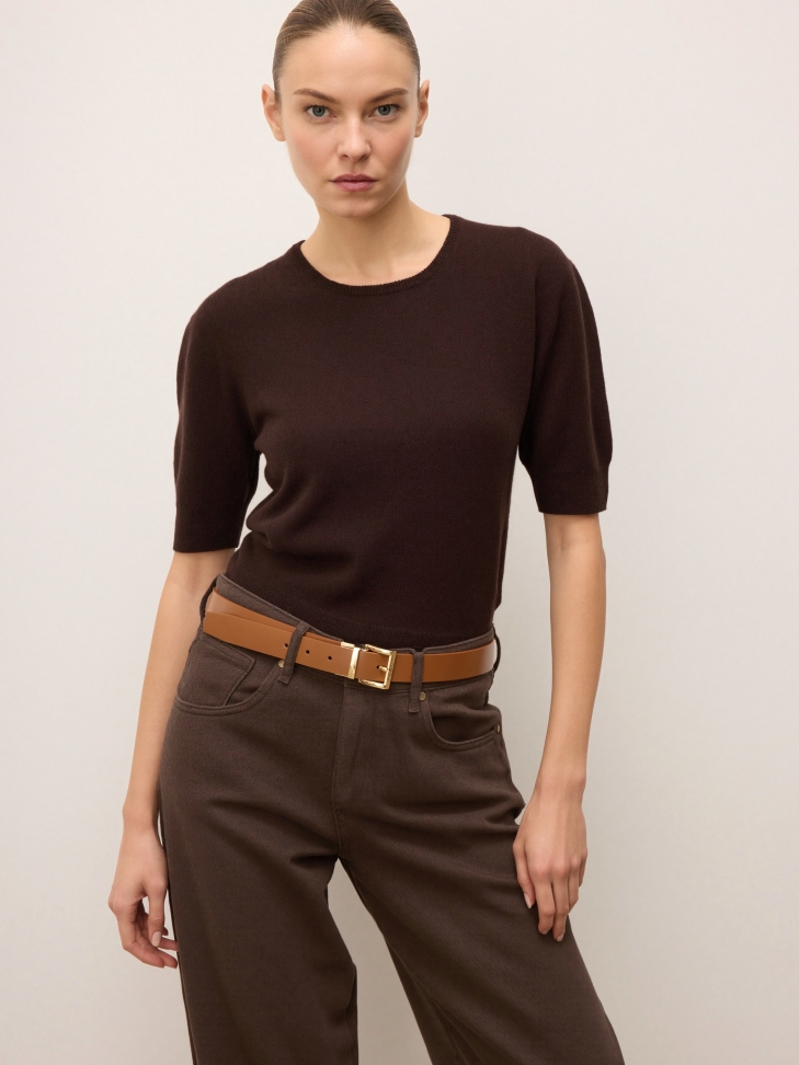 Kétoldalas bőrszíj barna színben MOCA