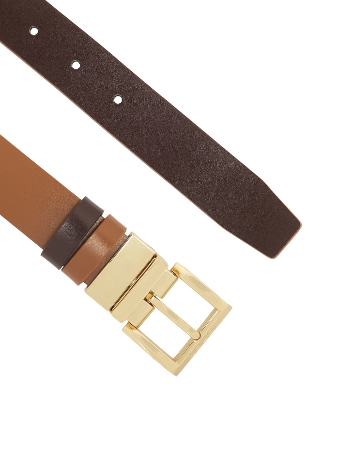 Kétoldalas bőrszíj barna színben MOCA