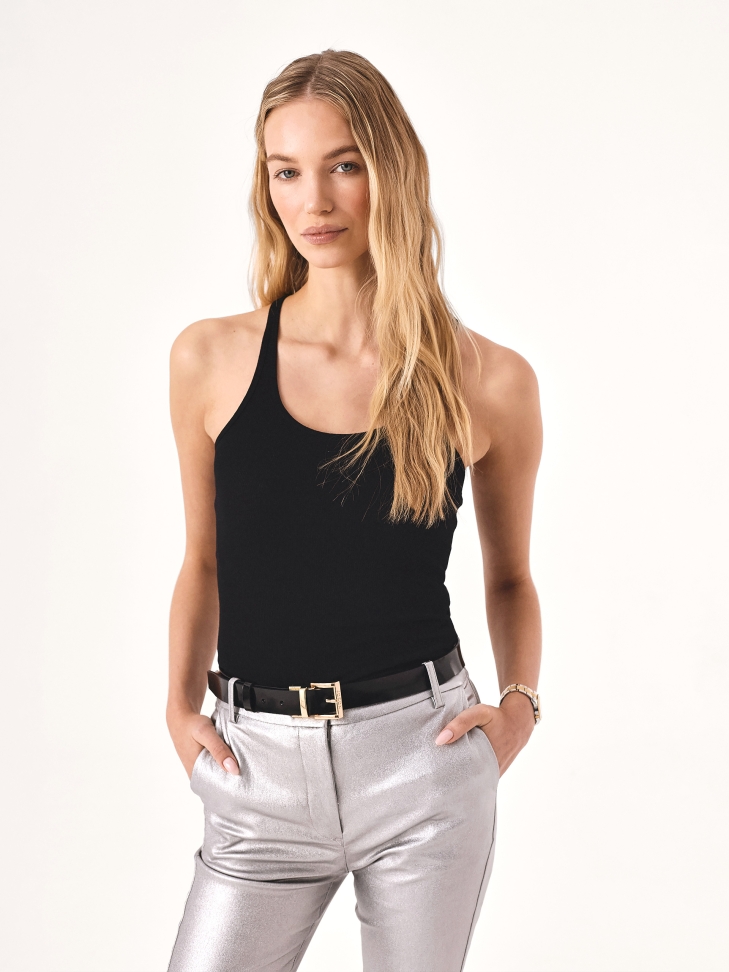 Fekete és arany kétoldalas bőr öv MOCA