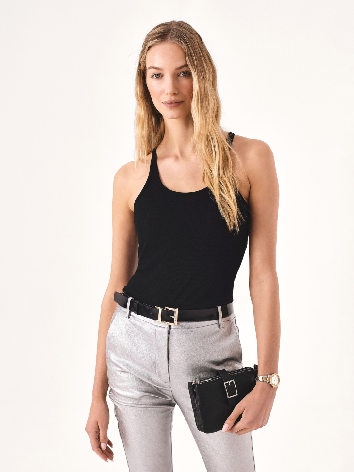 Fekete és arany kétoldalas bőr öv MOCA