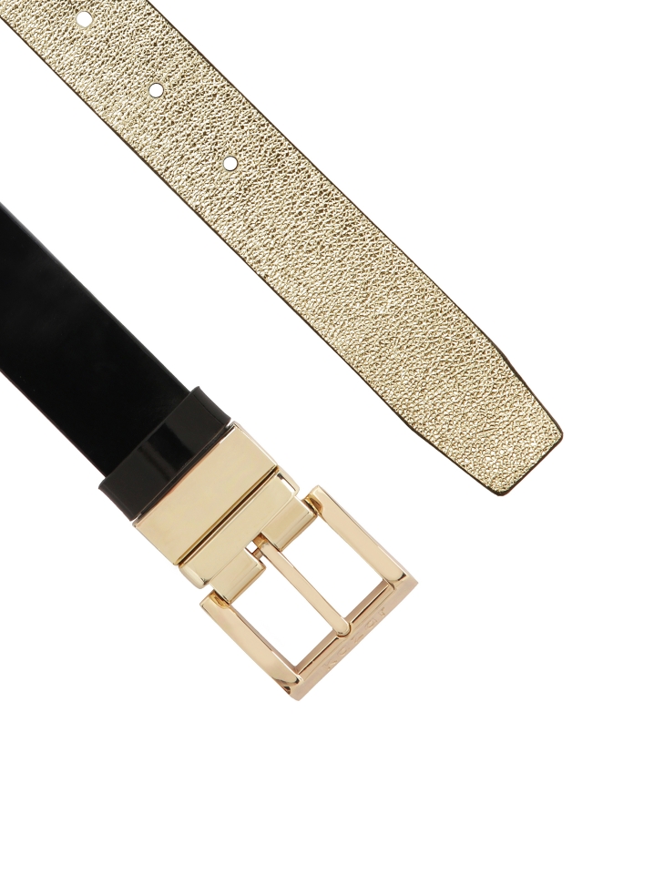Fekete és arany kétoldalas bőr öv MOCA