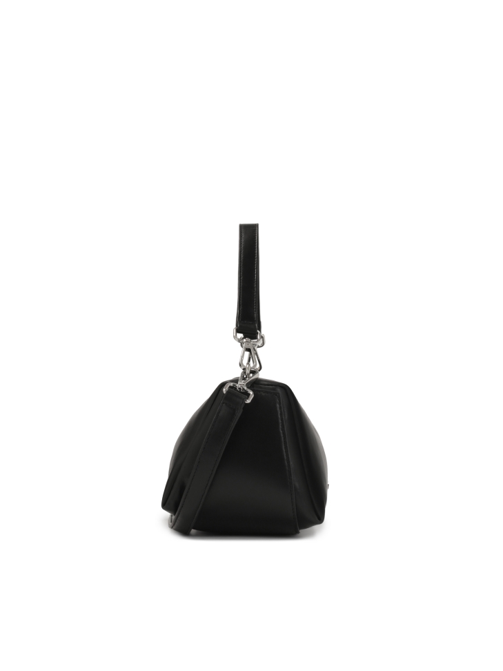 Hosszúkás fekete puha bőr kézitáska KS VIV