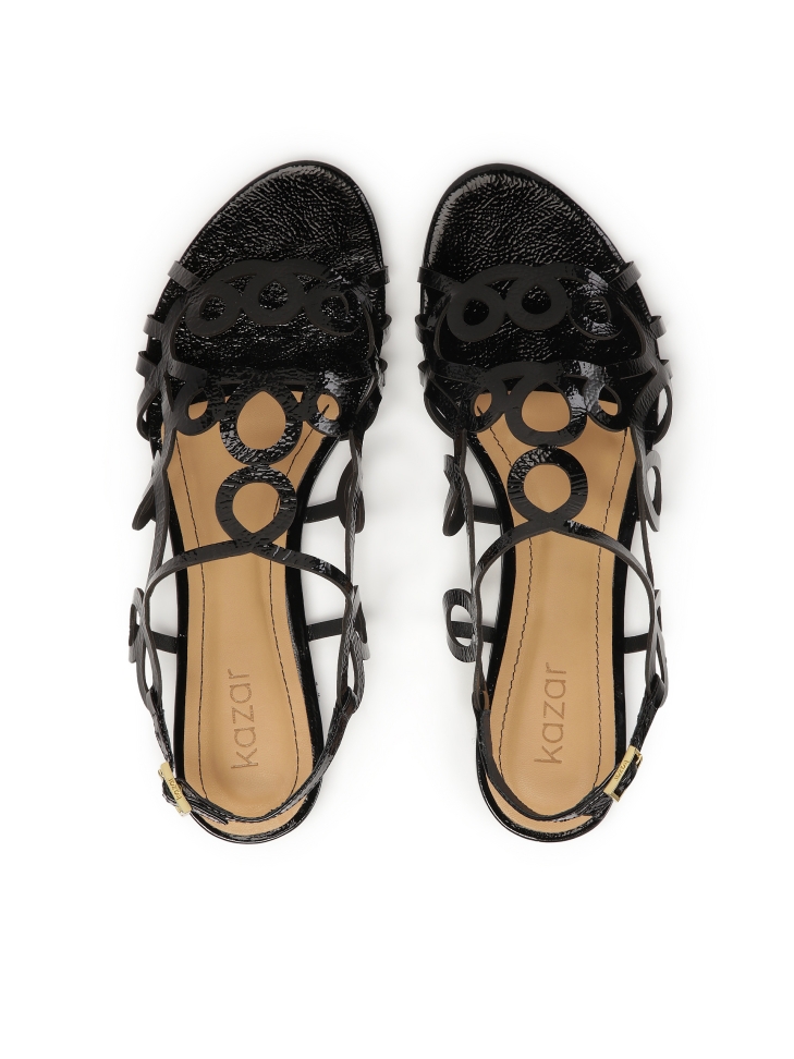 Fekete lapos talpú szandál  EMILY