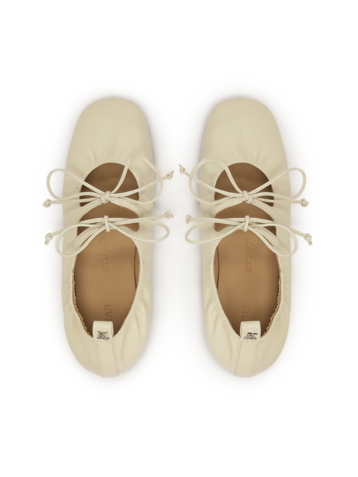 Fehér, puha bőr balerinák  KS AVRIL