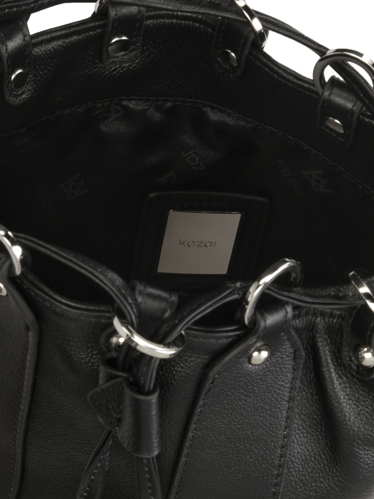 Fekete bőr táska kézitáska ROCK