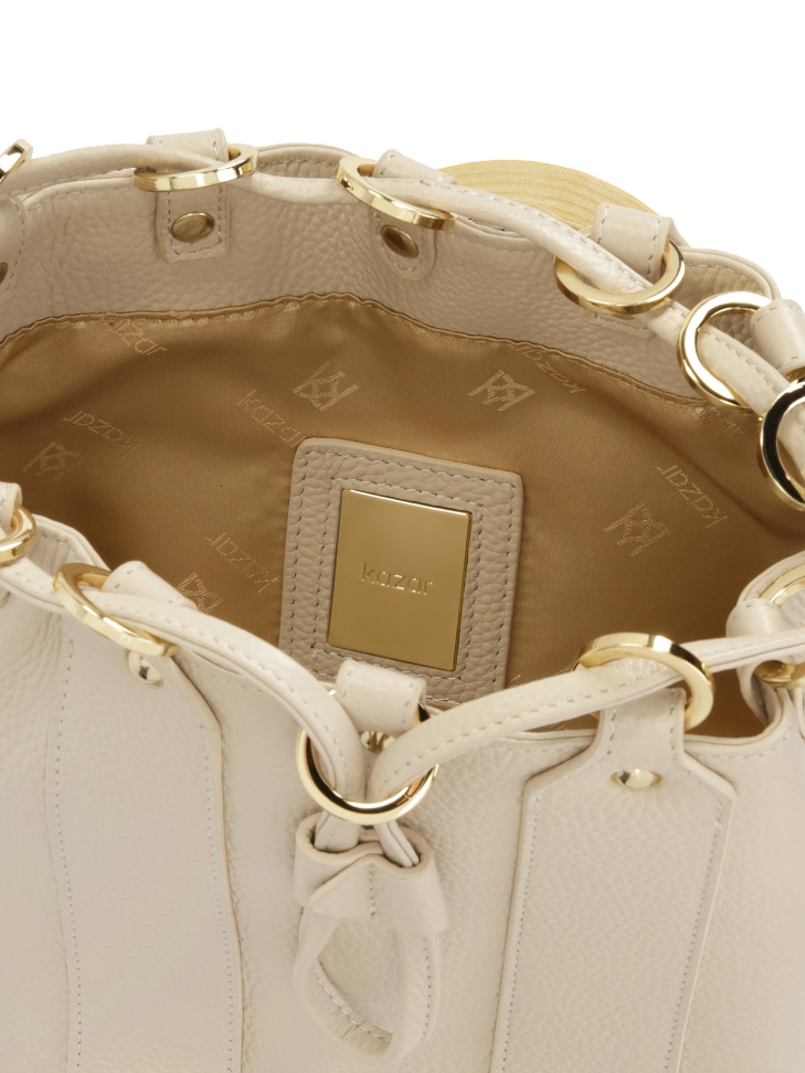 Bőr táska kézitáska világos színben ROCK