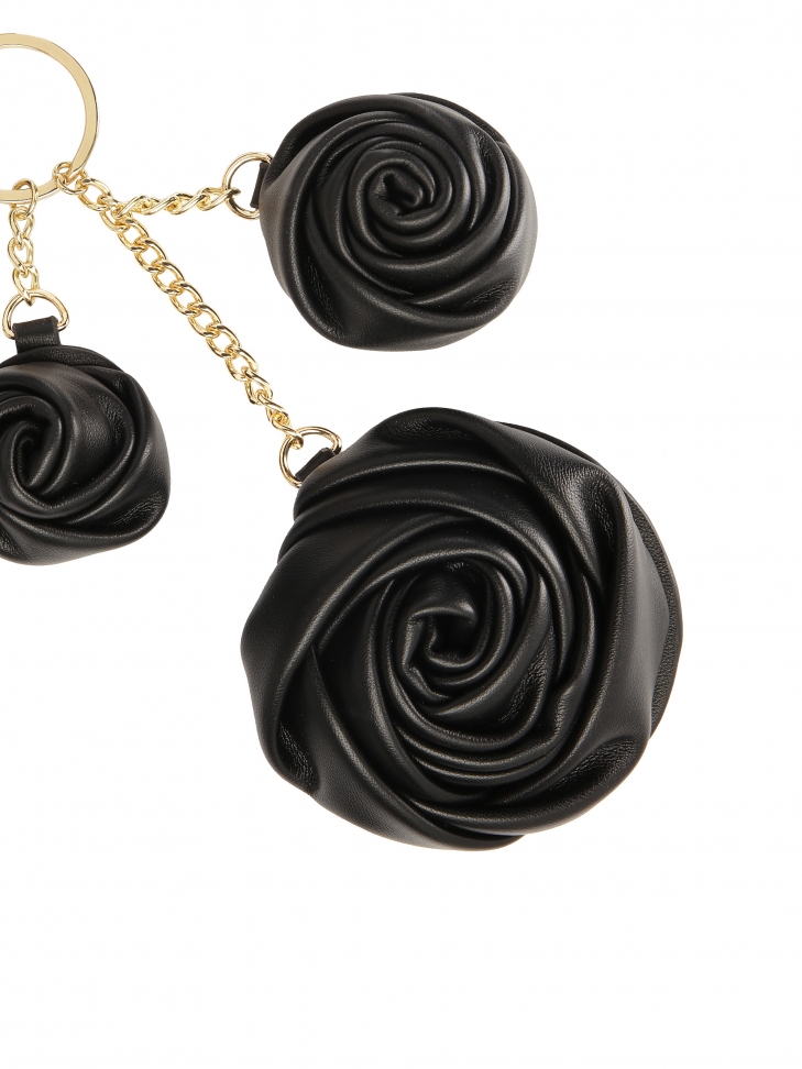 Kulcstartó bőr virágokkal CHARLOTTE