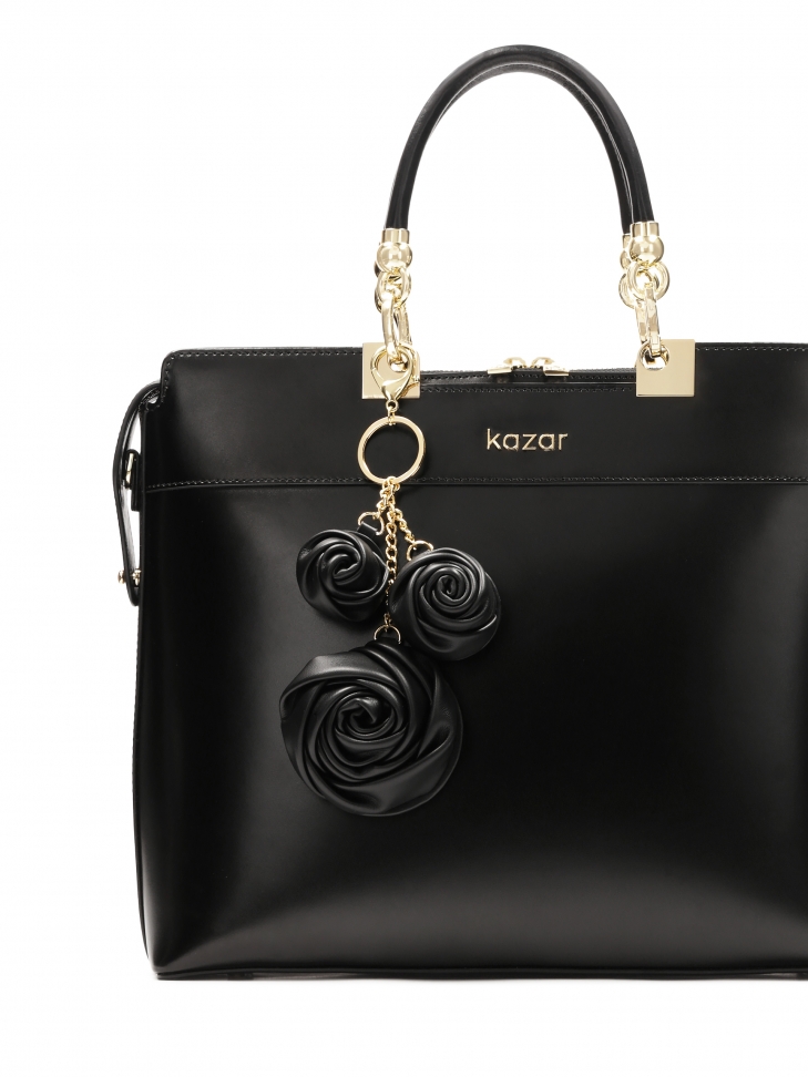 Kulcstartó bőr virágokkal CHARLOTTE