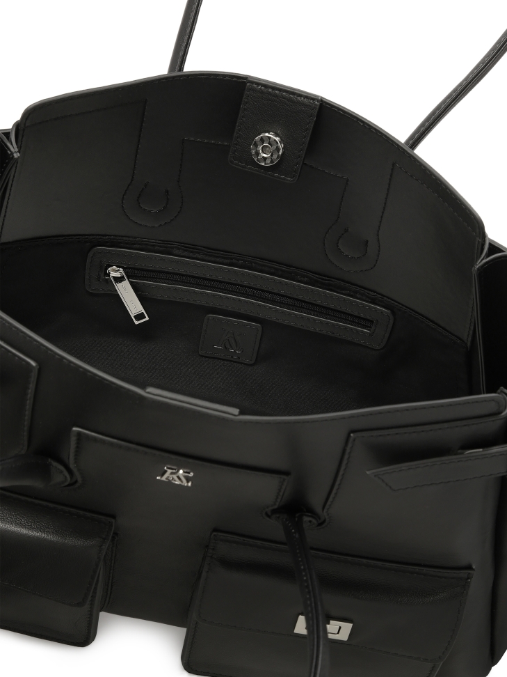 Fekete válltáska hosszú fogantyúval  KS MALESE