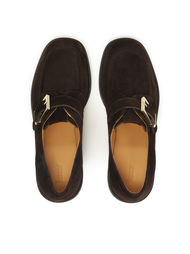 Szarvasbőr cipő pántos záródással ADELYN