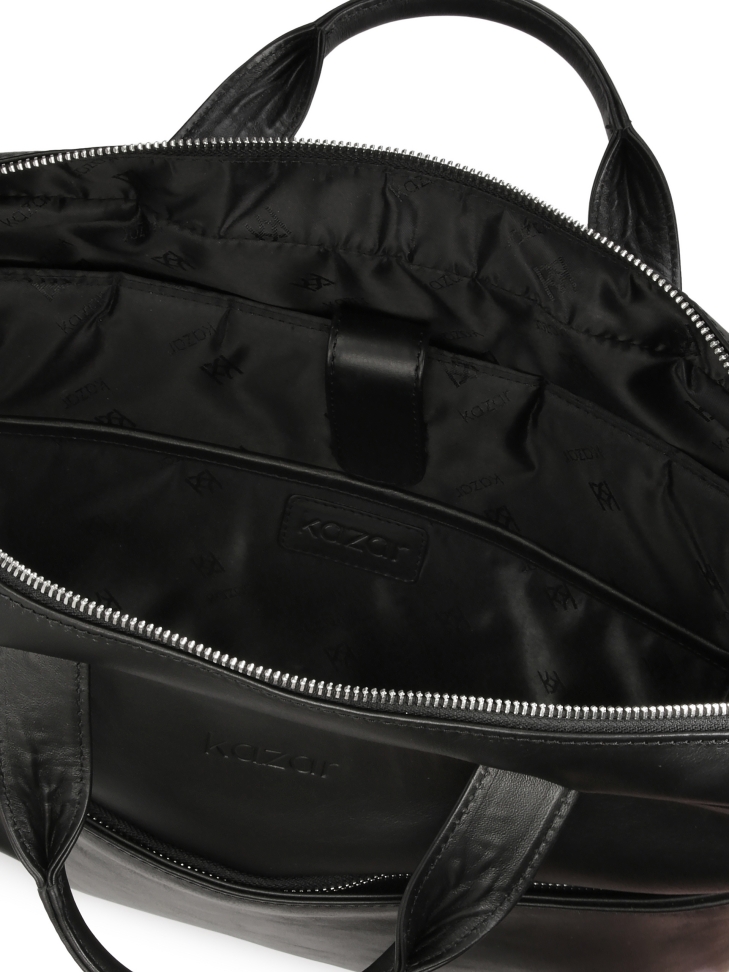 Fekete bőr laptop aktatáska táska OSKAROS