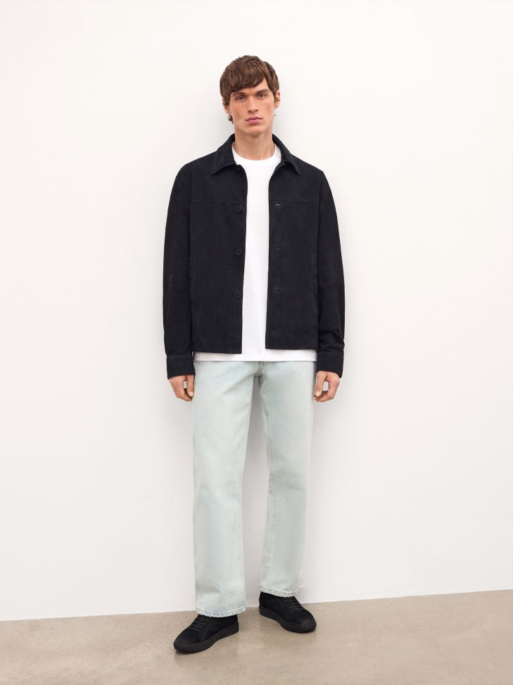 Fekete nubuk és szövet tornacipő AUGUSTINNO