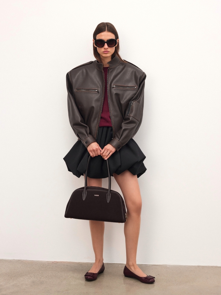 Barna velúr kézitáska KYLE