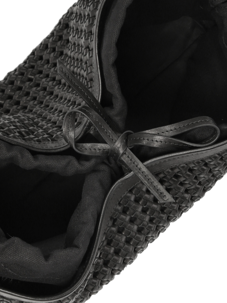 Fekete fonott bőr kézitáska KS CELENE