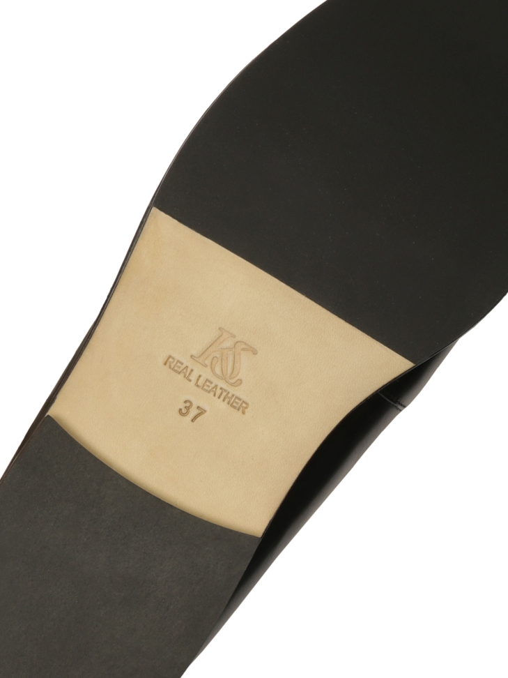 Fekete cipő természetes bőrből KS MODANE