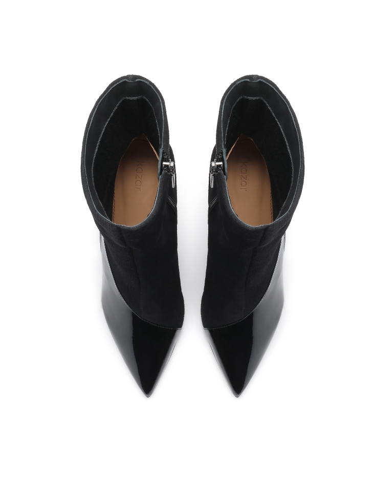 Elegáns csizma velúr és lakkbőrből JACKIE