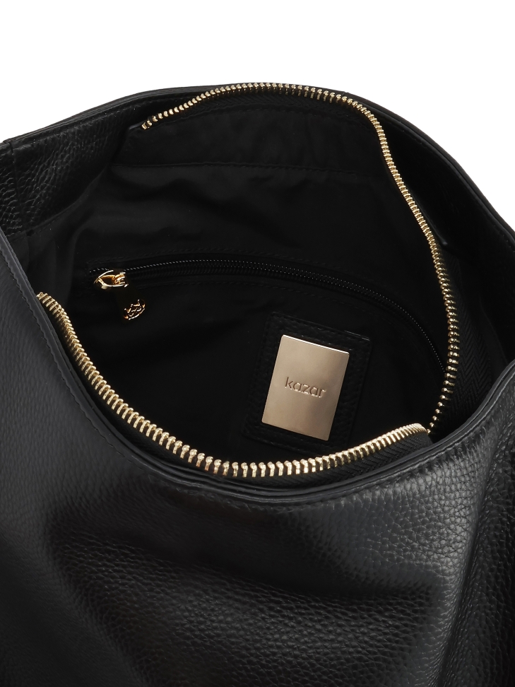 Fekete bőr hobo táska KELLY