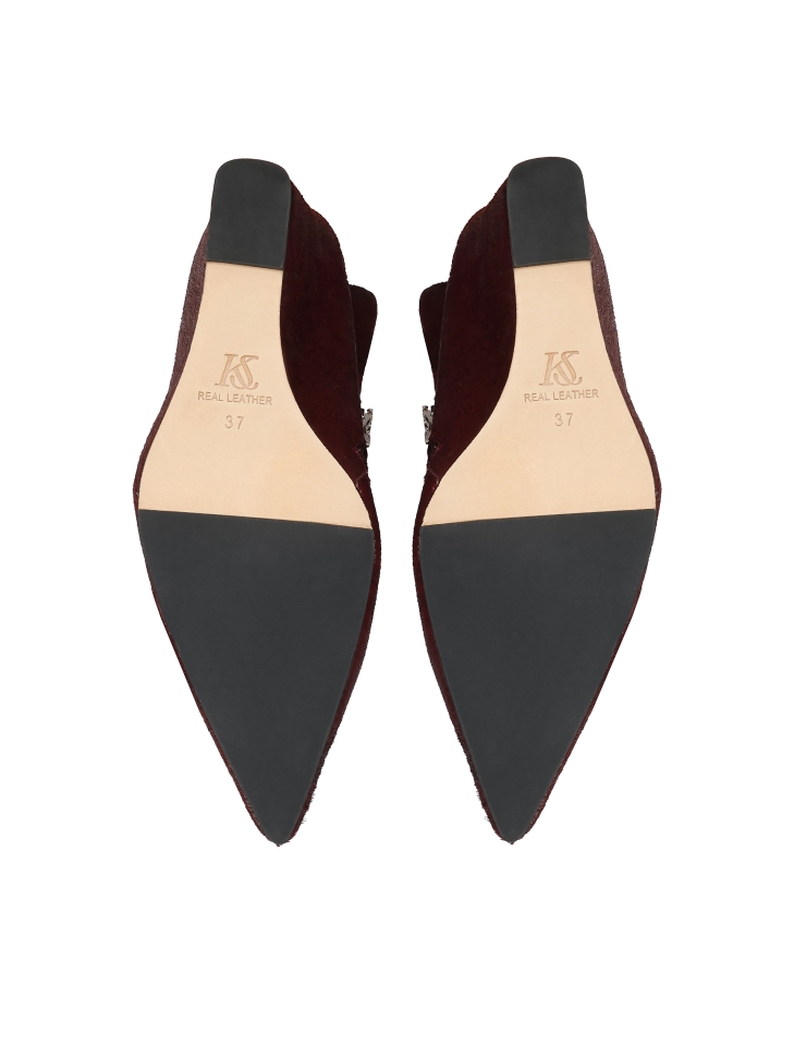 Barna csizma természetes sörtékkel KS OTYLIE