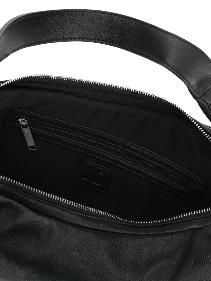 Fekete bőr kézitáska szarv alakban KS CIRELLE