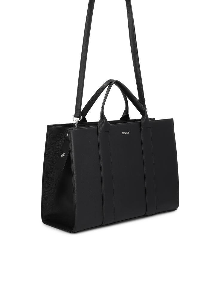 Fekete borsóbőrből készült táska levehető pánttal EMI