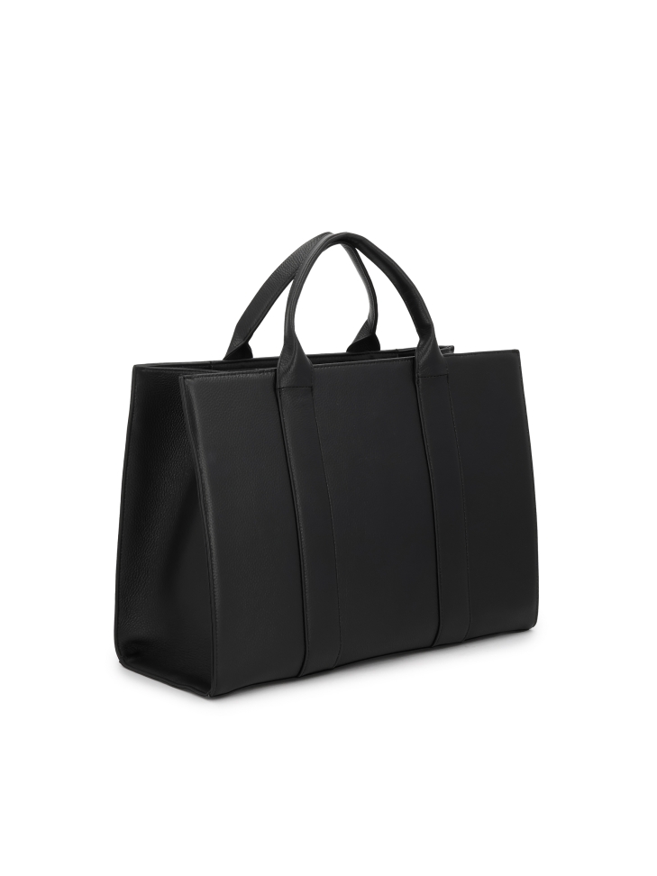 Fekete borsóbőrből készült táska levehető pánttal EMI