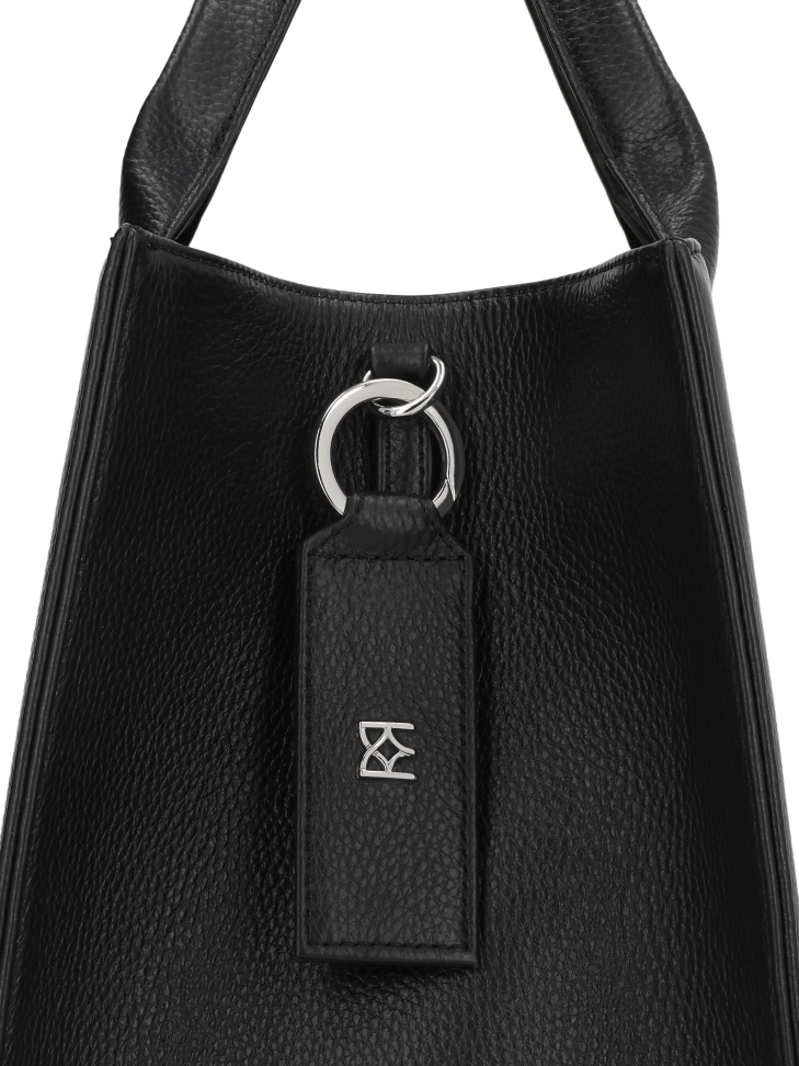 Fekete borsóbőrből készült táska levehető pánttal EMI